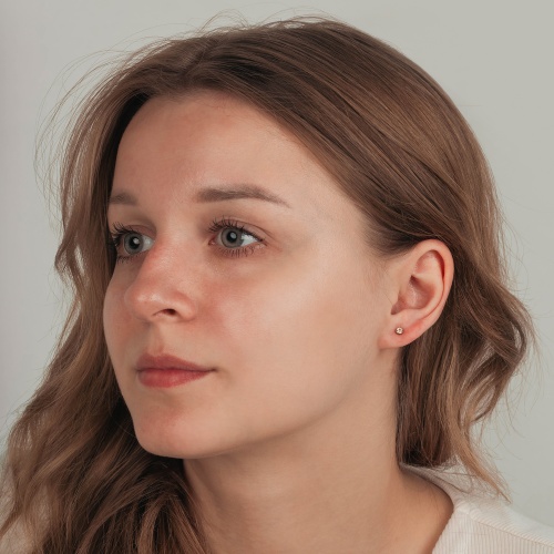 Пусеты Fiore Luna Cubic zirconia Champagne, SWE0128 CH S фото 2